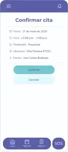 Confirmar cita en App de Alura